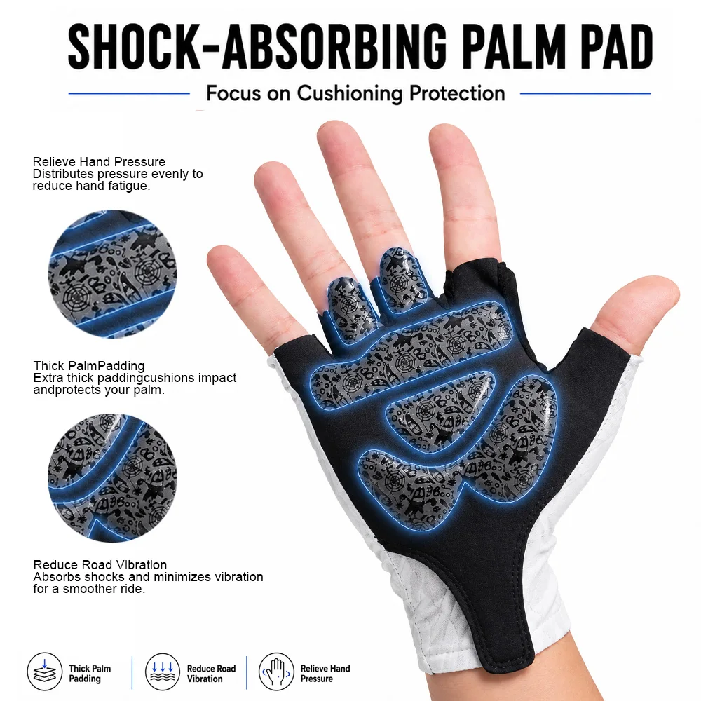 CNCLOL Fingerless Cycling Gloves Men Women MTB Road Bike Half Finger Anti-Slip Breathable Summer Bicycle Fitness Gloves