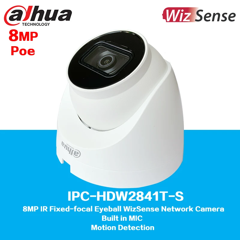 Dahua 8MP IR Fixed-focal Eyeball WizSense Network Camera IPC-HDW2841T-S Built in MIC