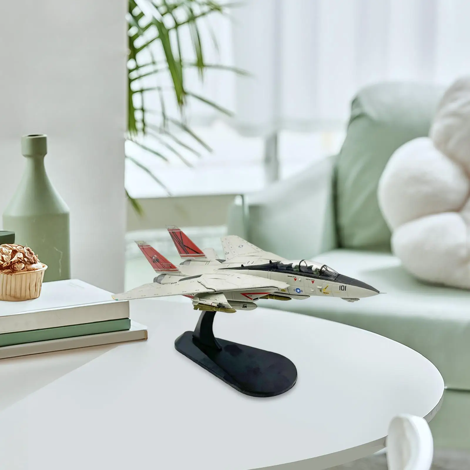 1:100 F-14D modelo de lutador para ornamento de mesa 7,5x7 polegadas resistente profissional multiuso com suporte coleção de avião