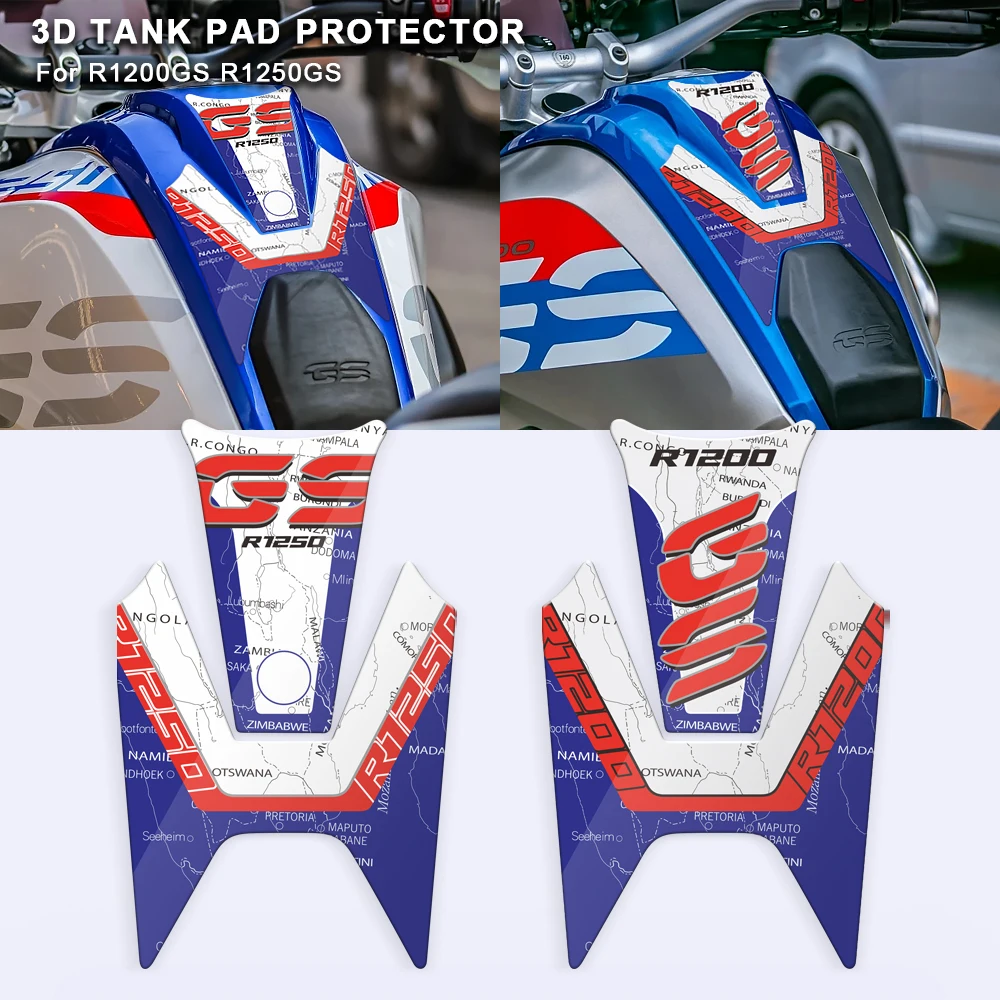 

Motorcycle Gas Tank Pad Protector Decals 3D Resin Stickers Accessories For BMW R1200GS R1250GS R1250 1250GS R 1200 GS LC Rallye