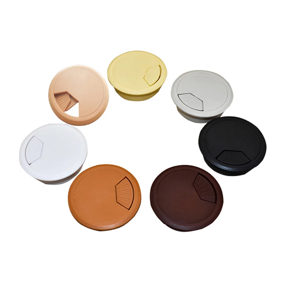 ABS Plastic For Home Office Furniture Hardware PC Computer Cable Hole Cover Wire Storage Rack Line Hole Cover Table Grommet