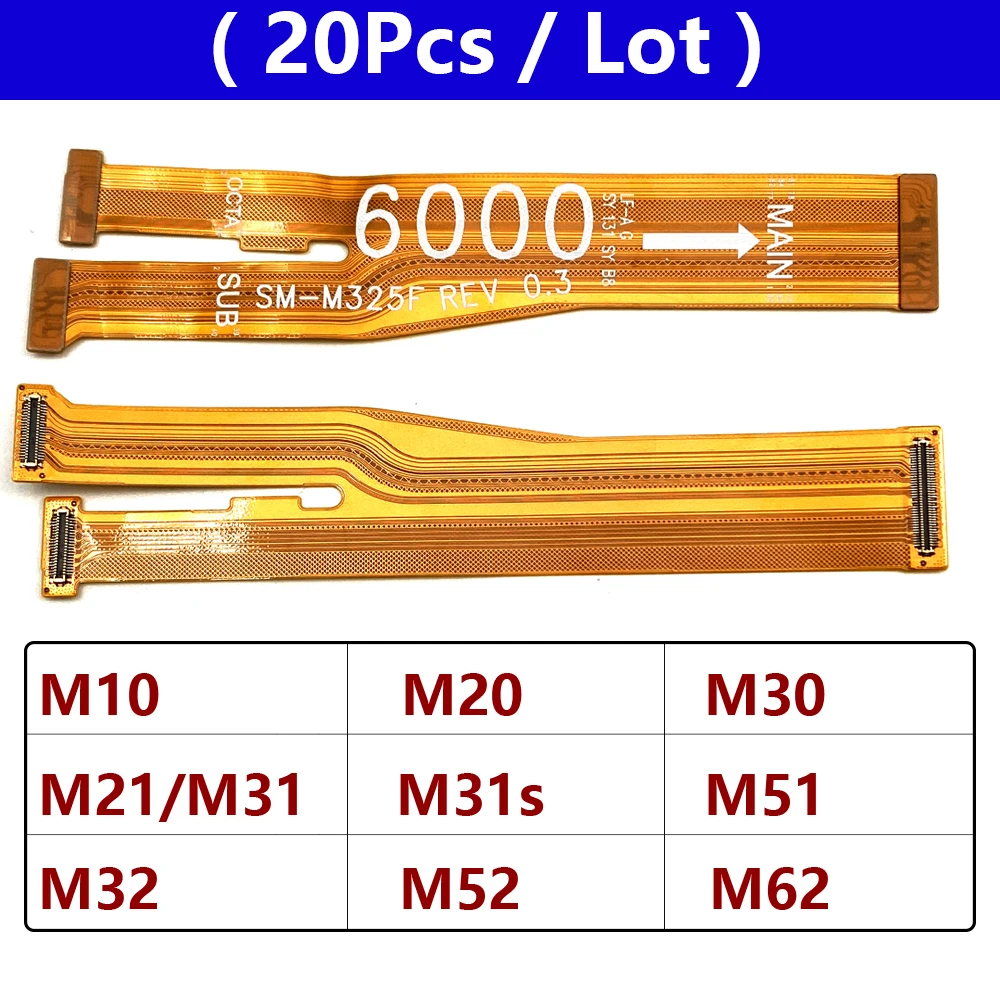 

20Pcs， Main Board Motherboard Mainboard Connector Board Flex Cable For Samsung M21 M31 M31S M51 M32 M52 M62 M10 M20 M30