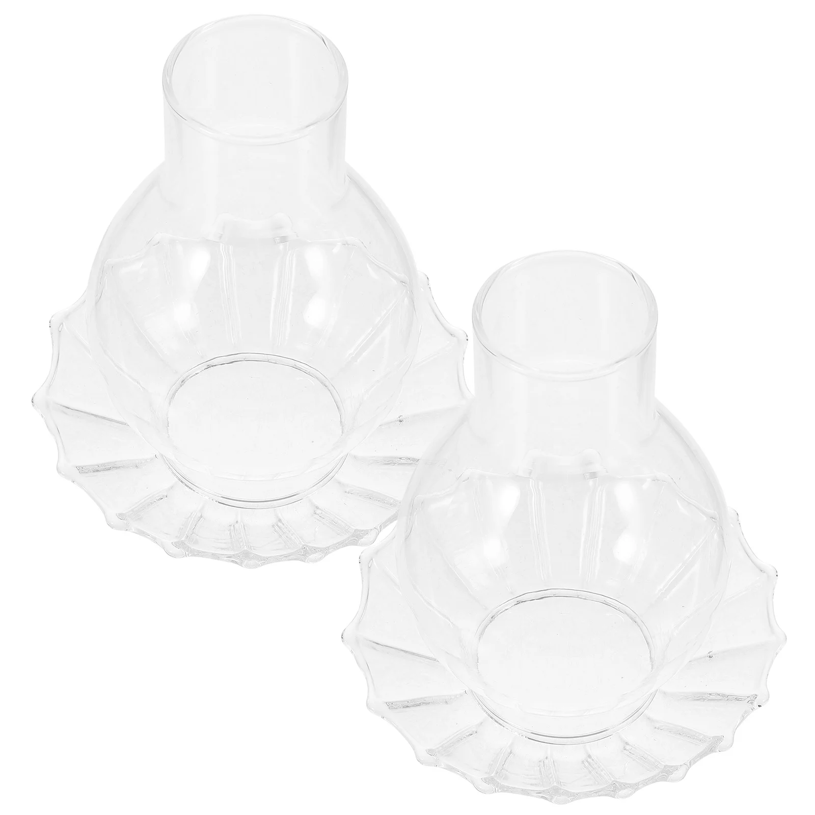 مجموعتان من حوامل شمع الزجاجية المقاومة للرياح، أغطية زخرفية شفافة عتيقة، ظلال شمع زجاجية شفافة