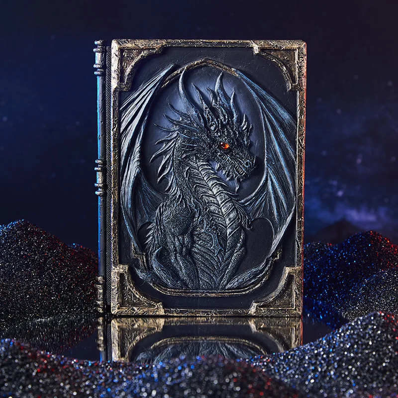 

3D Embossed Notebook Vintage Book American Magic Diary Lineback Notebook Cthulhu Death Spell Dragon Ledger Book Oddities Decor