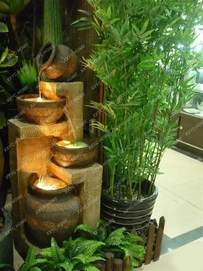 A Large European indoor fountain water feature decoration creative garden rockery ornament
