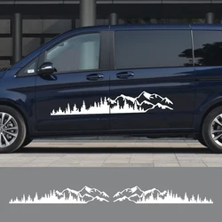 Graphics Mountain Trees Styling Sticker Van Camper Body Side Decor Decal Motorhome RV Vinyl Decoration Auto Tuning Accessories