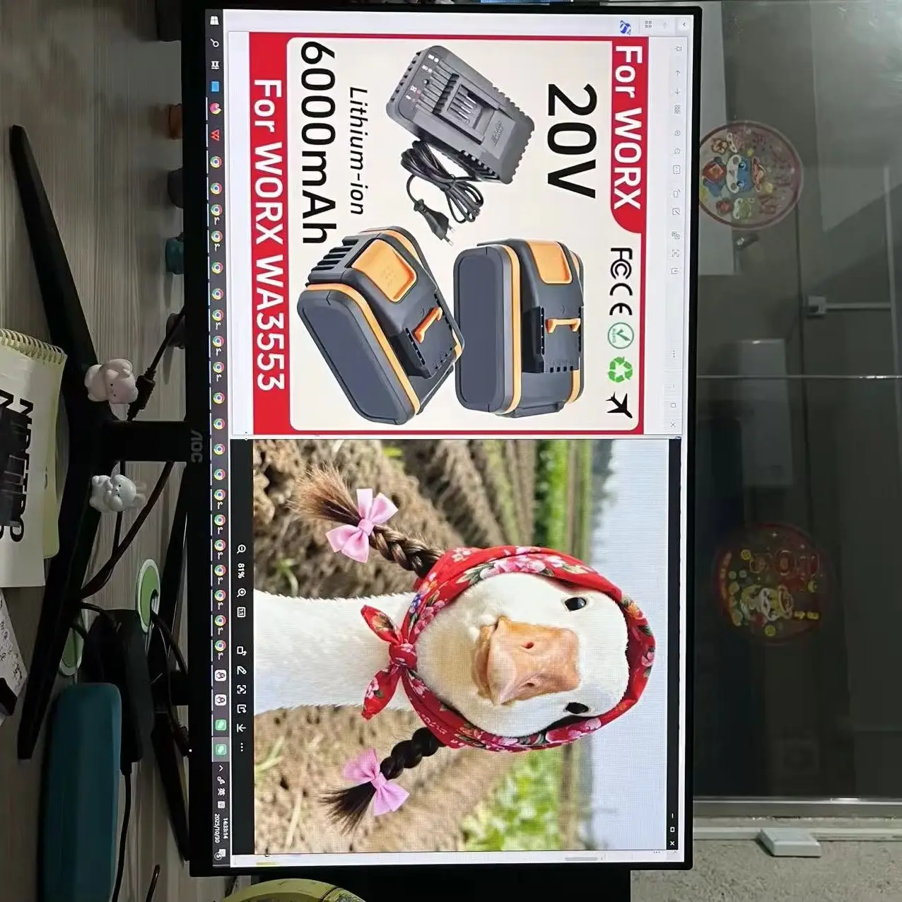 

upgraded version For Worx 20V 6000mAh Rechargeable Li-ion Battery WA3551 WA3551.1 WA3553 WA3641 WX373 Electric Tool With charger