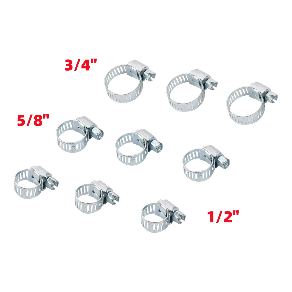 100Pcs Iron Galvanized Water&Gas Pipe Clamp 1/2