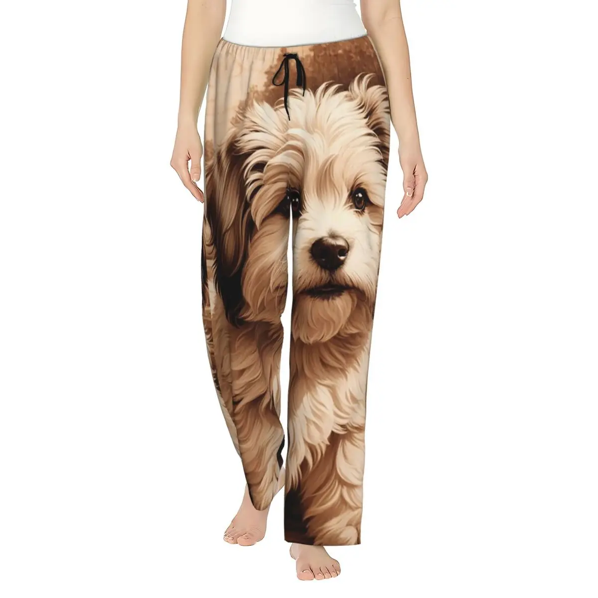 

Женские пижамные штаны Havanese The Joyful Spirit Of Wood, одежда для сна с карманами на заказ