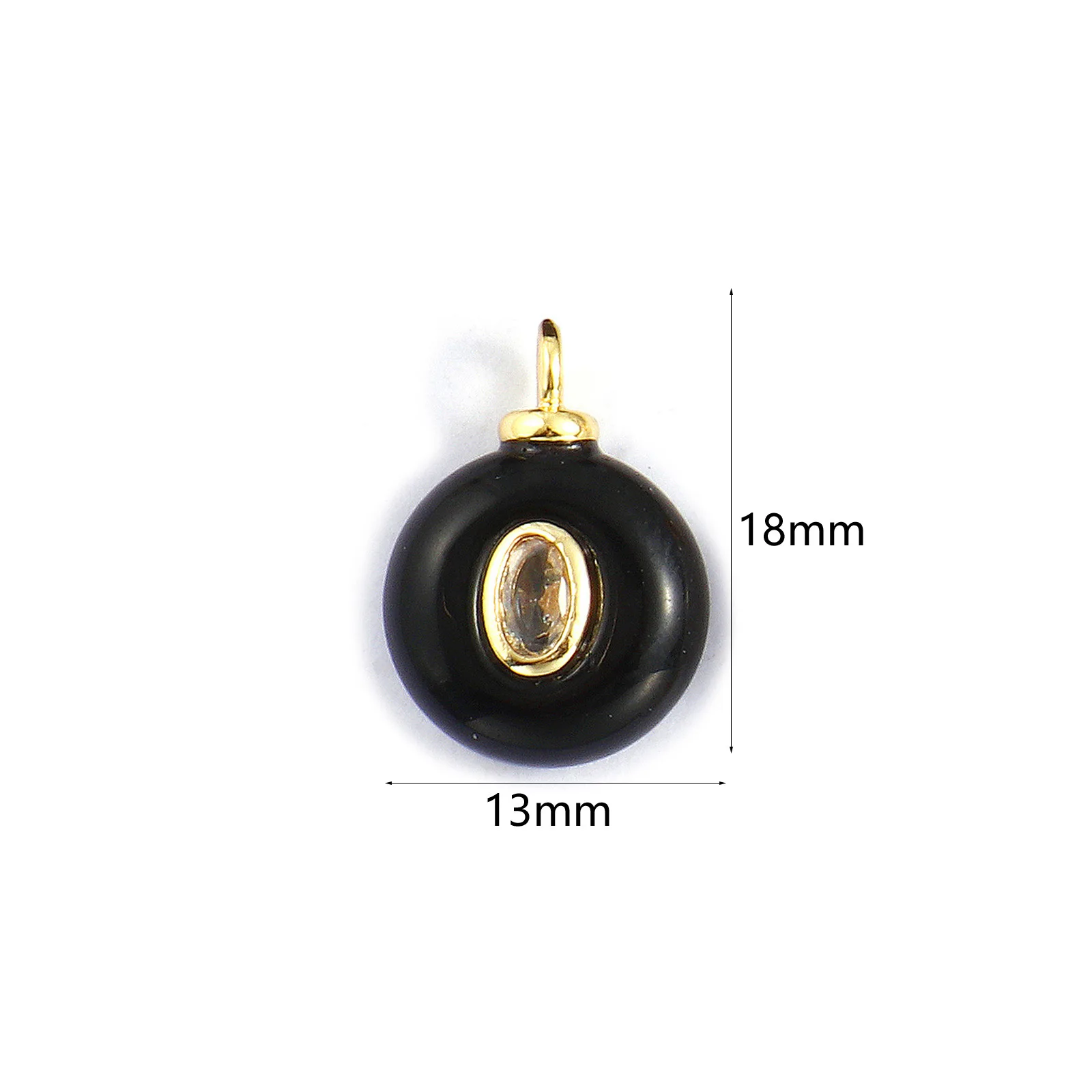 1 Piece Cubic Zirconia & Natural Stone Geometric Charms Round 18K Gold Plated Pendants For DIY Necklace Bracelet Jewelry Making