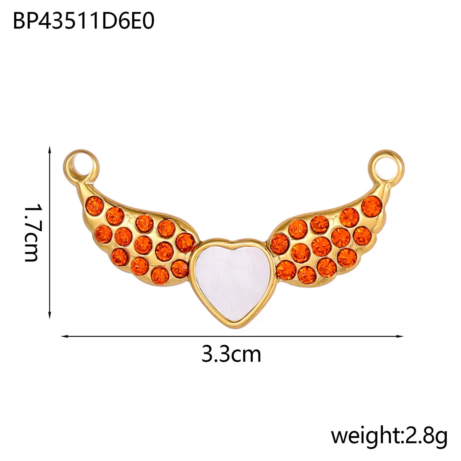 1 قطعة الفولاذ المقاوم للصدأ زركونيا الحب الملاك الجناح ثقب مزدوج موصل Charms مستطيل قلادة ل عقد دي اي واي النتائج مجوهرات