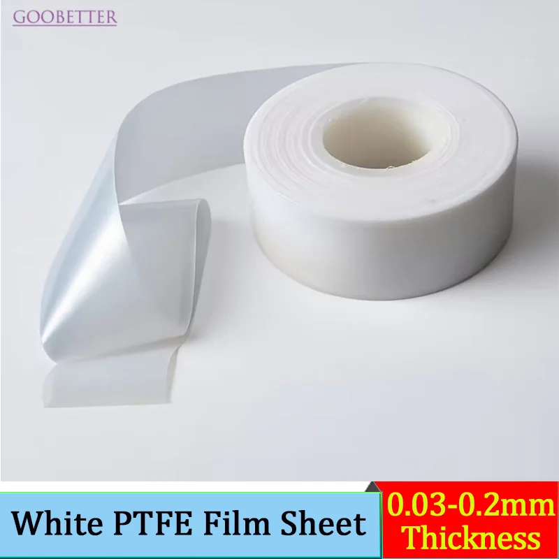 

1m PTFE Film Sheet Thickness 0.03/0.05/0.08/0.1/0.2mm White High Temperature Plate Processing Accessories