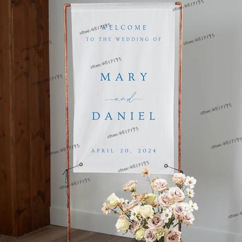 Willkommen bei Hochzeit von Aufklebern kunden spezifische Namen und Datteln Zeichen Dusche Zeremonie Braut personal isierte Party Hochzeit Dekor