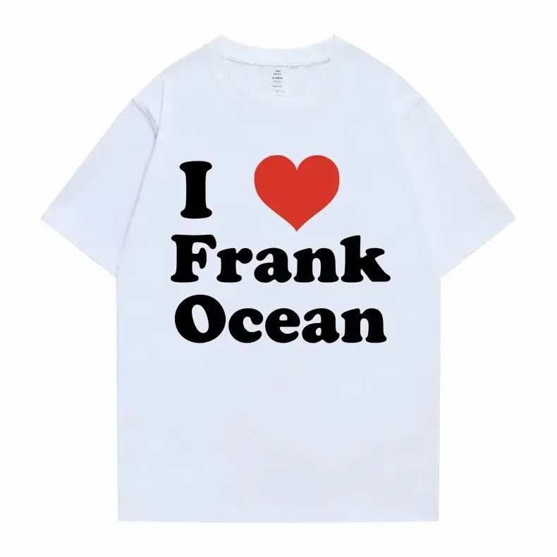 I Love Frank 티셔츠 남녀공용, 힙합 트렌드 티셔츠, 오션 패션, 오버사이즈 티셔츠, 래퍼 반팔, 스트릿웨어