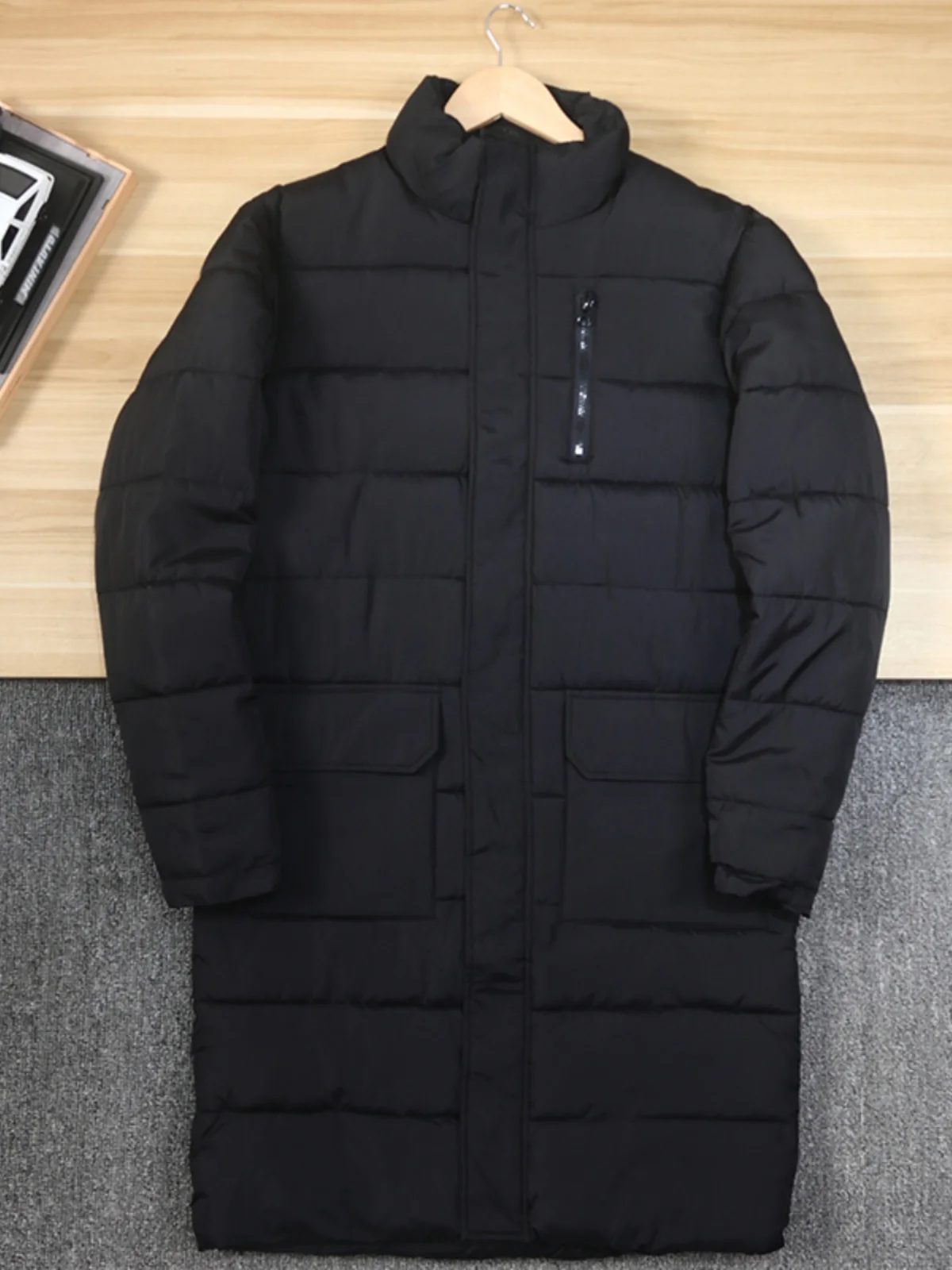 

Casual Faionable Mid-Length Cotton Jaet for Men Warm Thi Stand Fit Youthful ular Sle Autumn Winter Wear