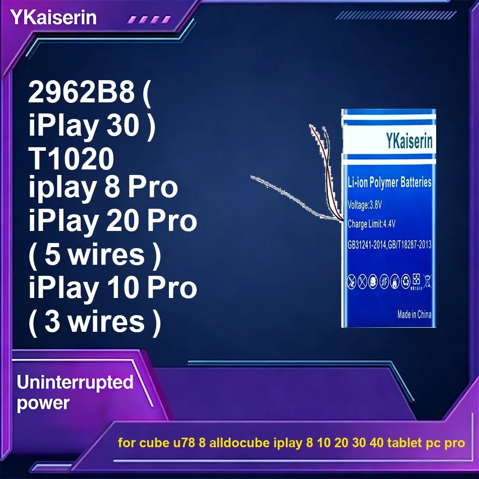 

Tablet Battery Reliable Power T1020 5100-9600mAh For Cube U78 8 For Alldocube Iplay 8 10 20 30 40 Tablet PC Pro