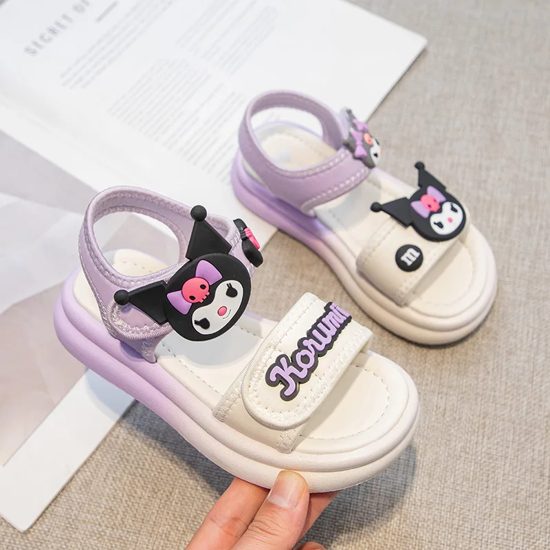 

Sanrio Kuromi Kids Shoes for Girl My Melody New Children's Cartoon Simple Versatile Soft-soled Comfortable Beach Sandals