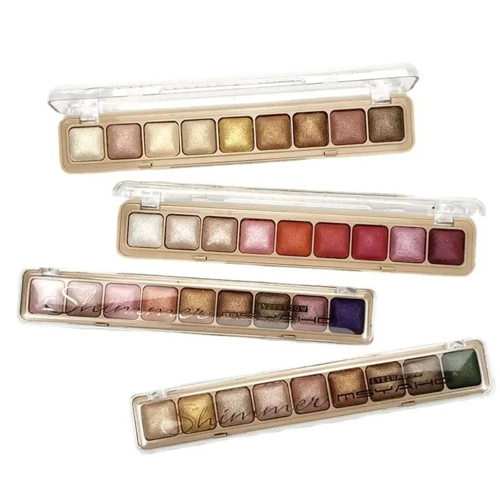 NEW Long Lasting Eye Shadow Palette Pigmented Glitter Natural Eye Makeup Tool 9-Color Long-lasting Glitter Sequins Women