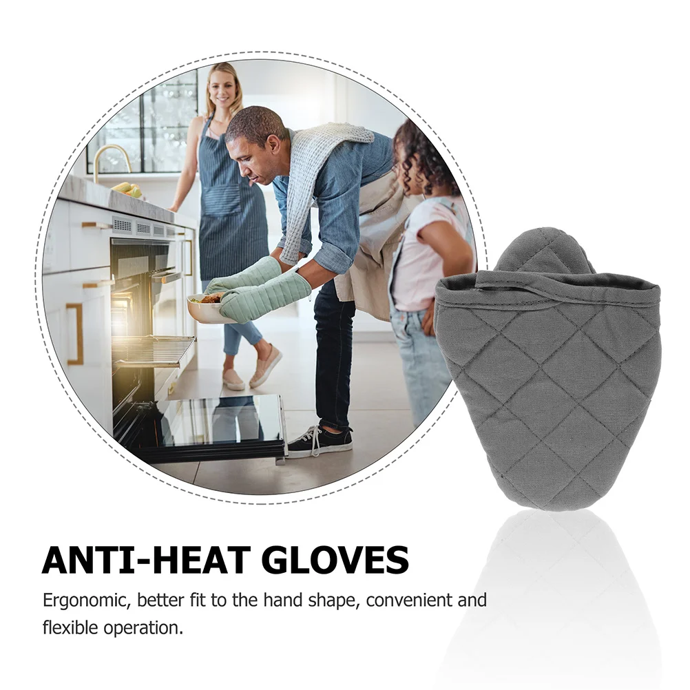

2Pcs Silicone Oven Mitts Thickened Cotton Heat Proof Gloves Non-Slip Oven Gloves for Kitchen Bbq Baking Kitchen Mittens
