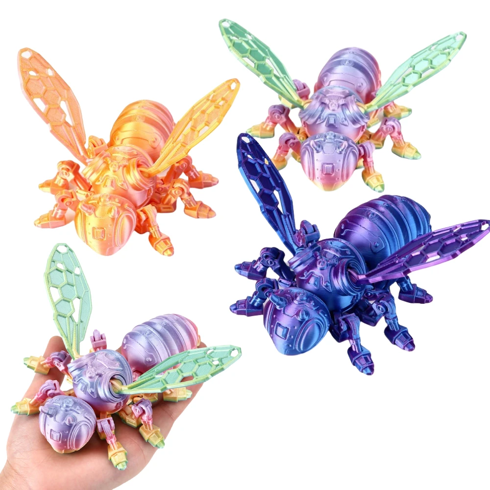 3D Printing Mechanical Bee Model with Movable Wing Joints Creative Home Decorations Children's Gift Home Accessories