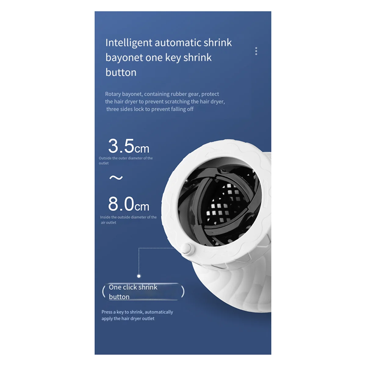 Universal Interface Haartrockner Haube für Friseursalon Haube bläst lockiges Haar Styling Styling Haartrockner Zubehör, schwarz