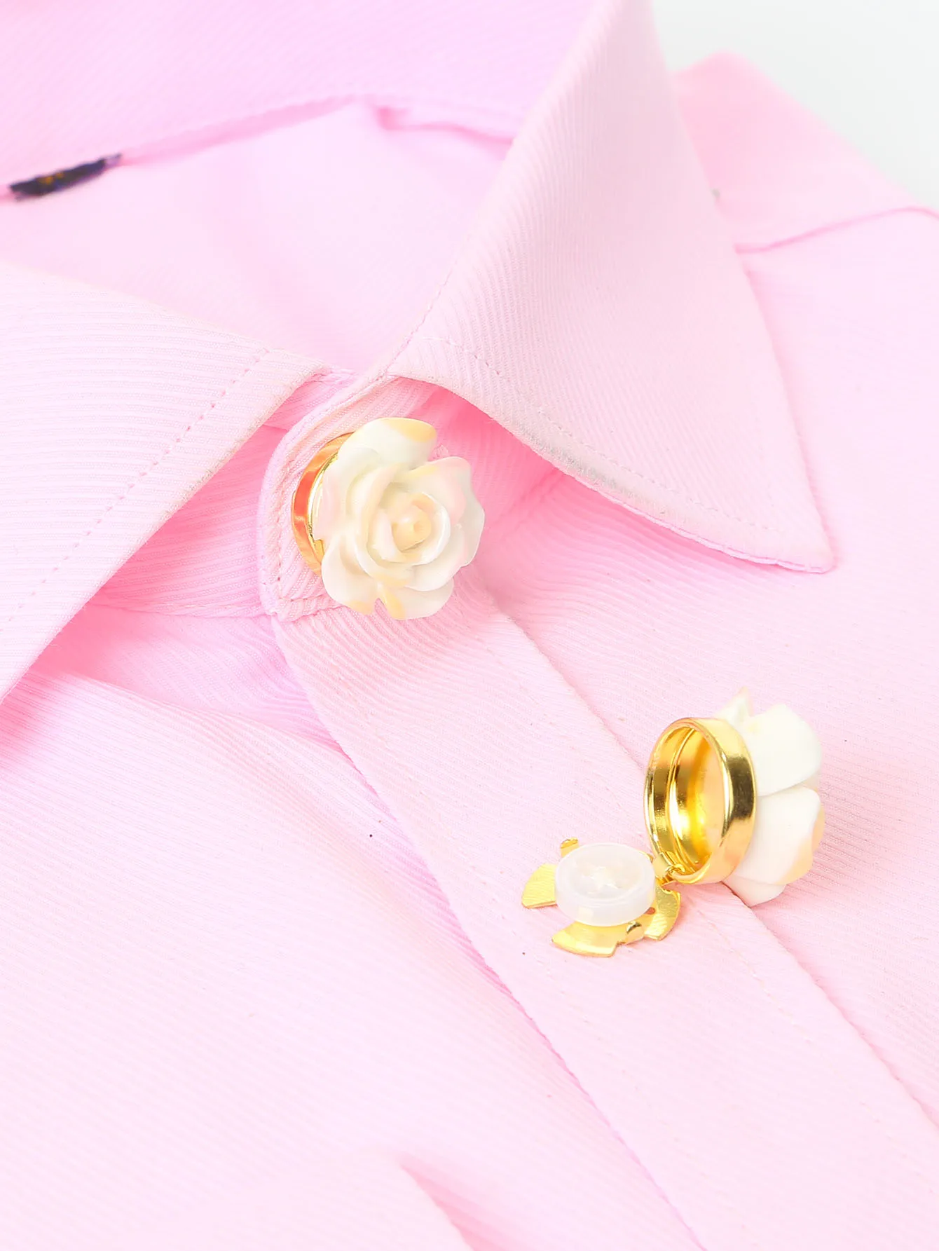 2pcs Button cover Cufflinks Covers for Shirt Flower Button Cute Rose Sleeve Button Shirts Cufflinks Wedding Clothing Button