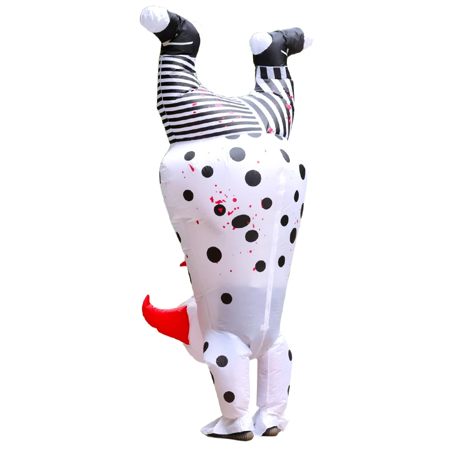 Disfraz inflable de payaso malvado invertido, programa de fiesta de Halloween para adultos, ceremonia de apertura de carnaval dividida en disfraces de utilería