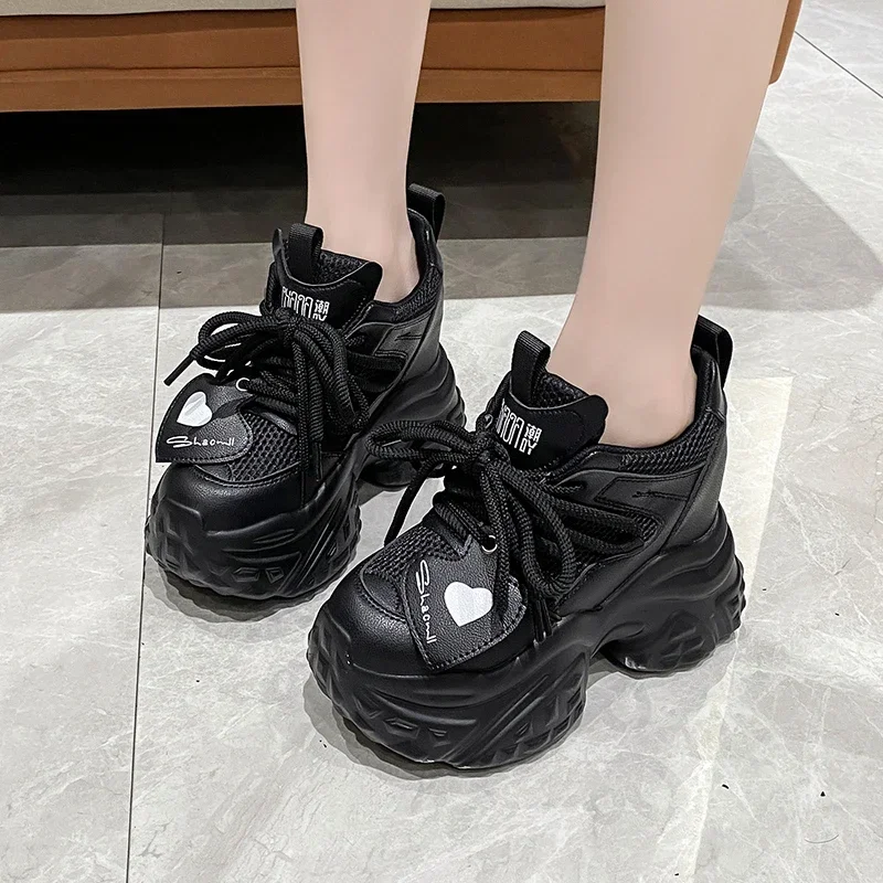 Sneakers Women High Platform Shoes Breathable Sports Trainers Casual Thick Bottom Mesh Chunky Sneakers Women Zapatos Mujer 10cm