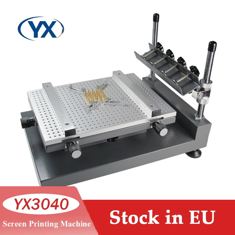 

Stock in EU YX3040 Pick and Place Production Line SMT Silk Screen Printing Machine Manual PCB Solder Stencil Printer Machine