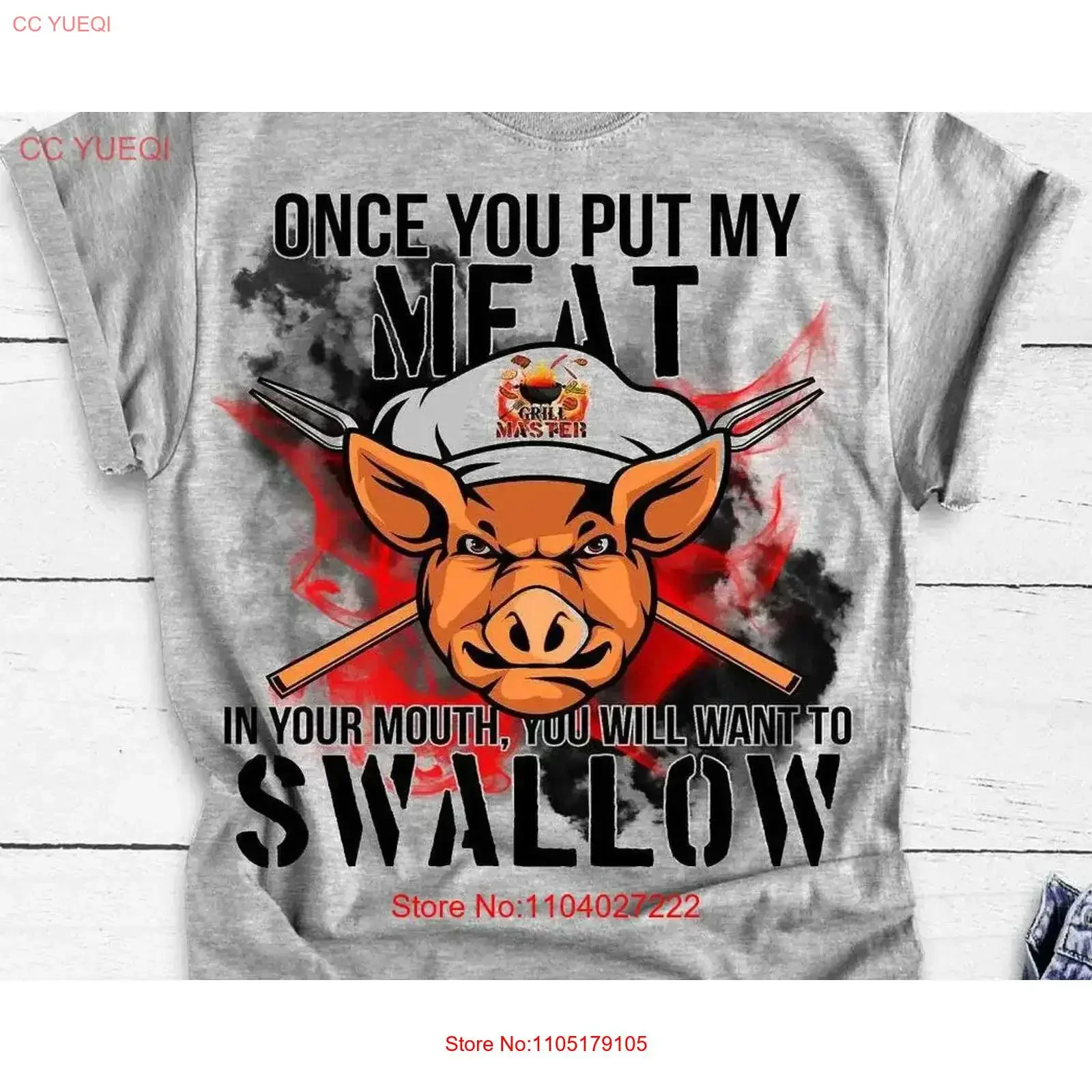 Camiseta divertida de barbacoa para hombre, Humor de barbacoa, una vez de poner mi carne en tu boca, youll, quiere golondrina, asar, rey de parrilla