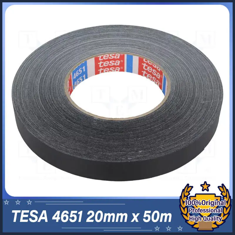 TESA 4651 Black Robust Tape - Select Size - with Excellent Abrasion Resistance