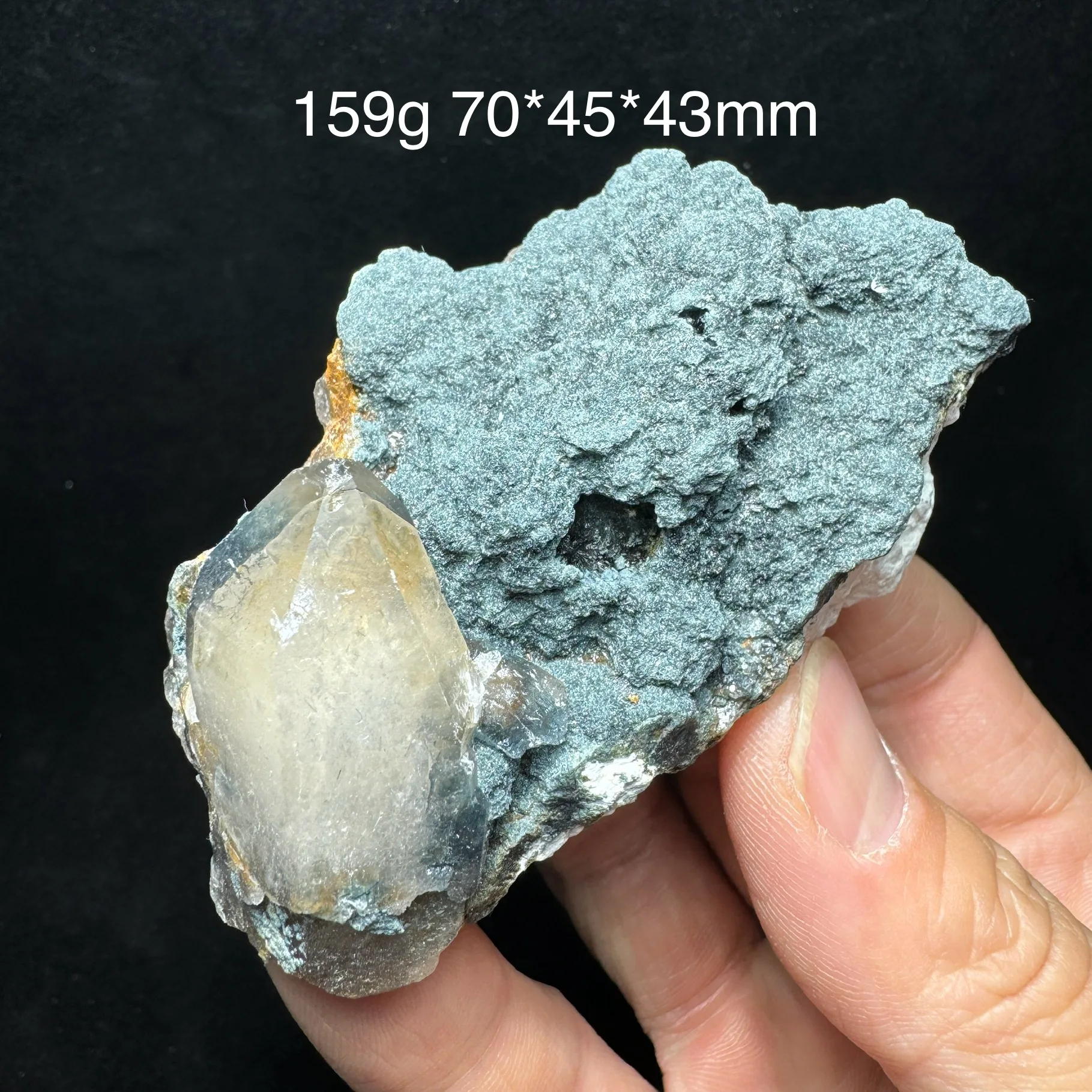 

159g Natural Brazil Velvet Blue Rutilated Quartz Hair Crystal Mineral Specimen Healing Stone Home Decor