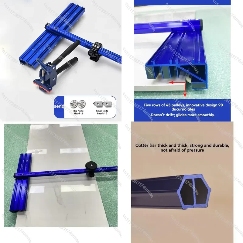 Manual T-Shaped Tile Cutter Replacement Blade Head Slide Push Cutting Track for Ceramic Floor Tile Slicing Tool