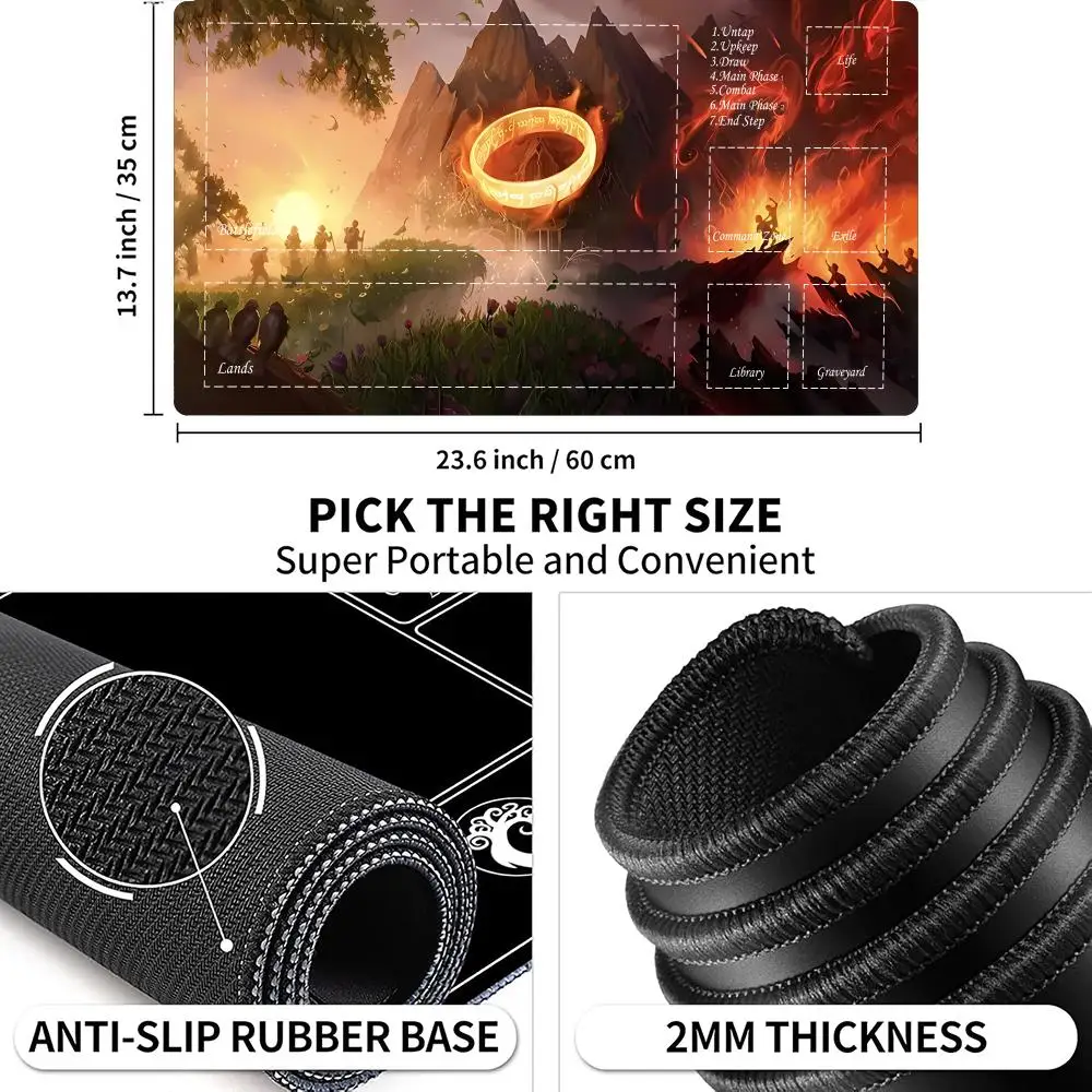 Ring  Mouse pad Fantasy-themed TCG gamming playmat game play mat Duel pads Beginner Card Battles Commander Gaming Deskpad - Image 4