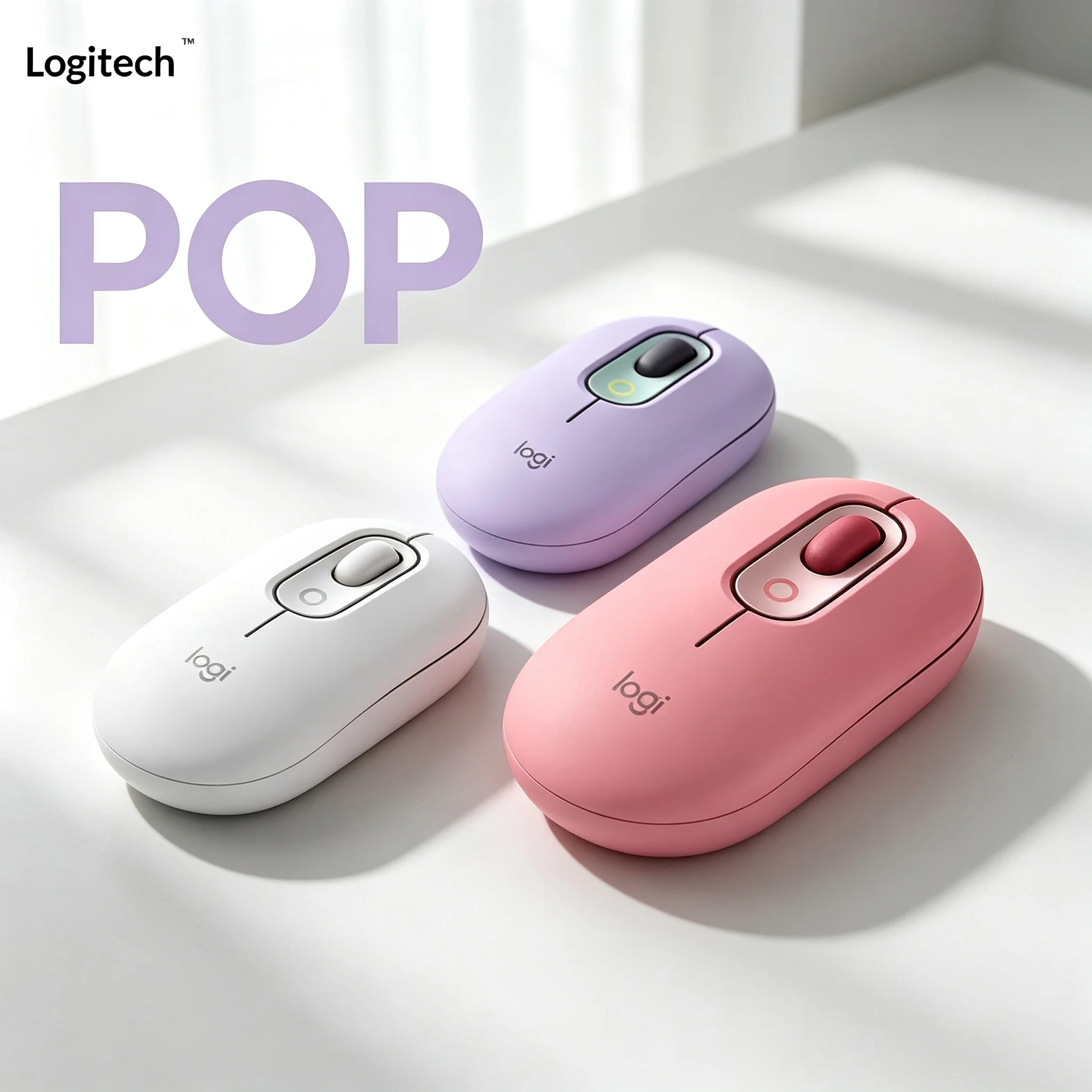 Genuine Logitech POP Mouse Wireless Bluetooth Mouse Ergonomic Mice for All Day Comfort