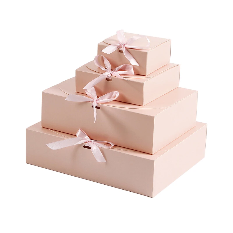 1pcs Kraft Paper Handmade Gift Box Clothes Storage Cookies Packaging Box DIY Customize Party Favors Birthday Wedding Decoratio