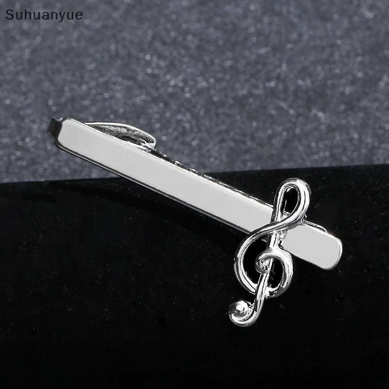 Mode hommes Note musicale pince à cravate argent affaires cravate déclaration décor bijoux
