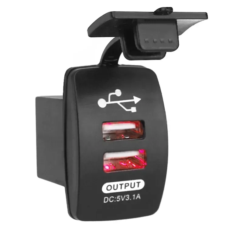 

Автомобильное и мотоциклетное автомобильное зарядное устройство с двумя USB-портами, зарядное устройство для общественных двигателей, электромобиль, пляжный велосипед, 5 В, 3,1 А, 12-24 В, легко устанавливается