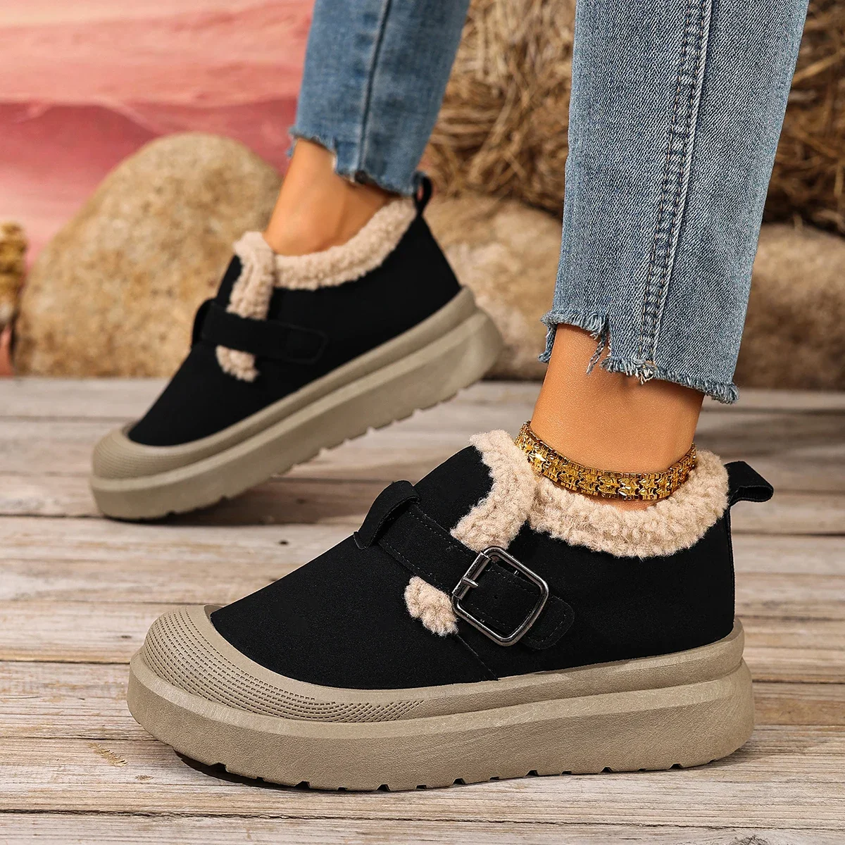 2025 invierno nuevos zapatos casuales de algodón para mujer parte inferior gruesa antideslizante duradero cálido polar envío gratis zapatos de mujer