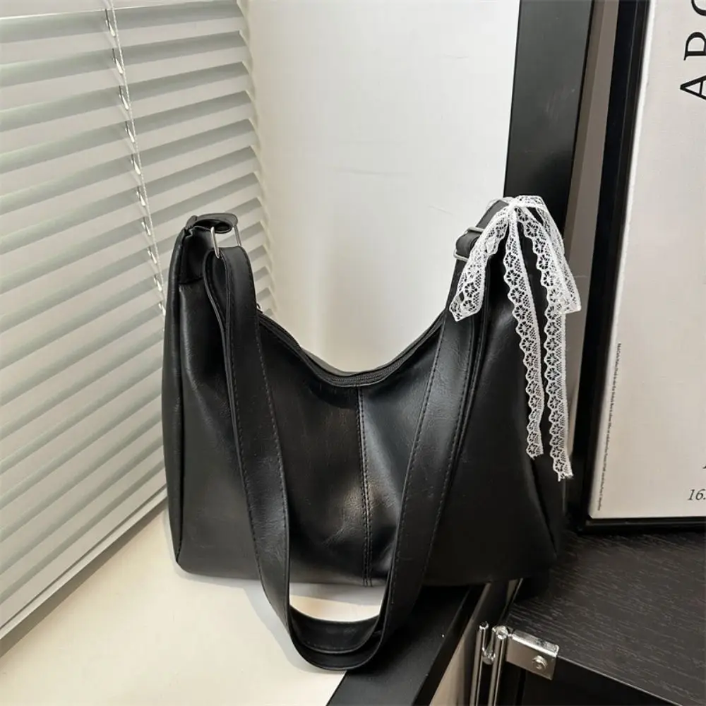 

Casual Vintage Shoulder Bag Solid Color High-Capacity Cross Body Bag Commuting PU Leather Tote Bag for Women