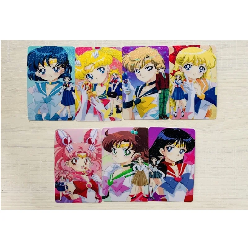 11 Sheet Sailor Moon Flash Card Tsukino Usagi Aino Minako Chibiusa Diy Stickable Series Action Toy Figures Anime Game Collection