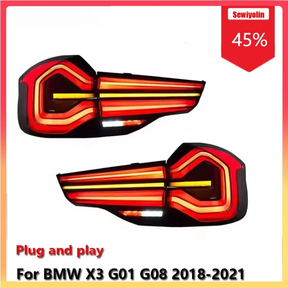 

Автомобильные аксессуары Задний светодиодный фонарь для BMW X3 G01 G08 2018-2021 DRL Противотуманные задние фонари прицепа Поворотный сигнал Plug and Play