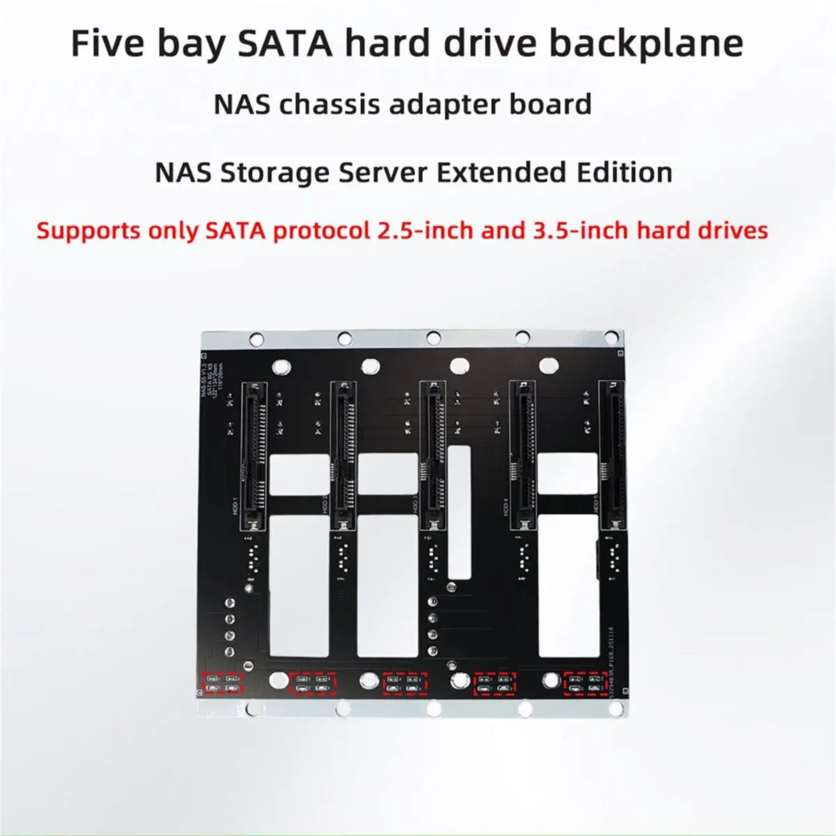 New Electronics Big 4D Corner Power Supply Five Bay for Hard Drive Backplane NAS Chassis Adapter 6G/Bps Storage Server Backplane