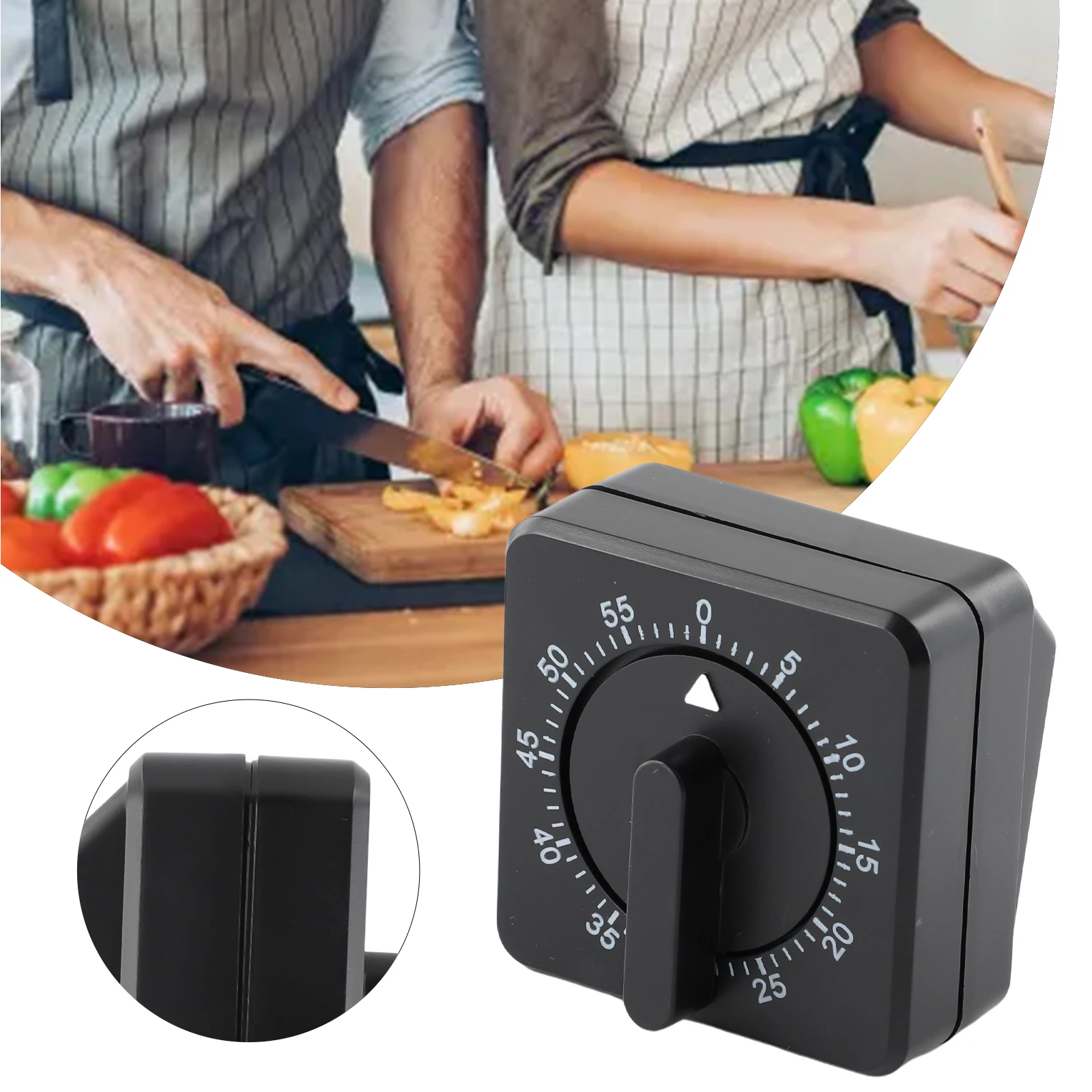 For Cooking For Kitchen Game Alarm Timer Count Down Timer 60 Minutes Timer Battery-Free Kitchen Tools Mechanical Movement