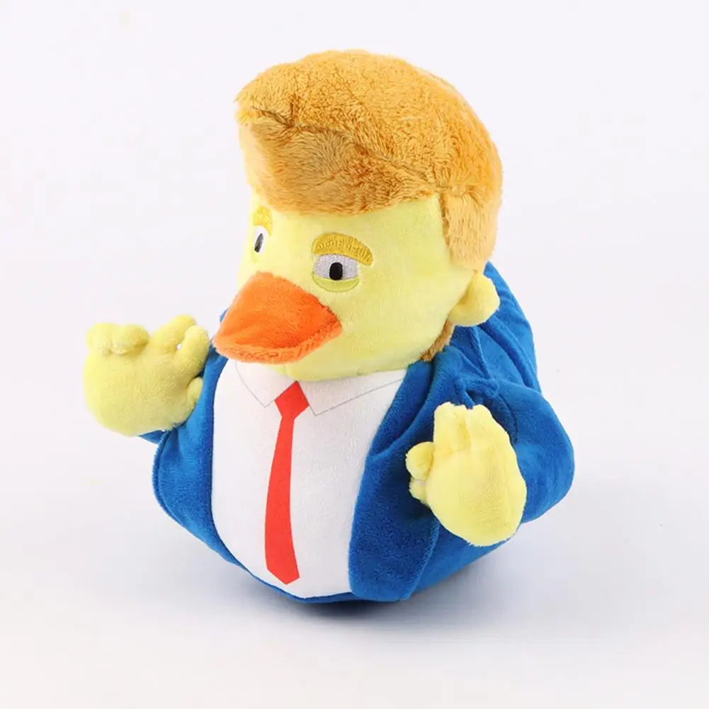 Non-deformed Stuffed Toy Trump Duck Plush Toy Funny Cartoon Doll for Birthday Gift Home Decoration Soft Stuffed Duck Suit