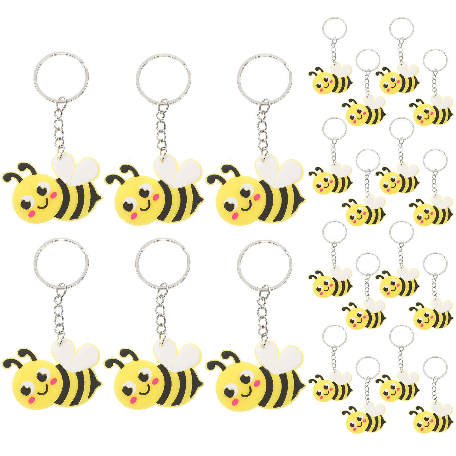 Car Decorations Key Ring Bee Keychain The Gift Adorable Cartoon Kids Letter Bees