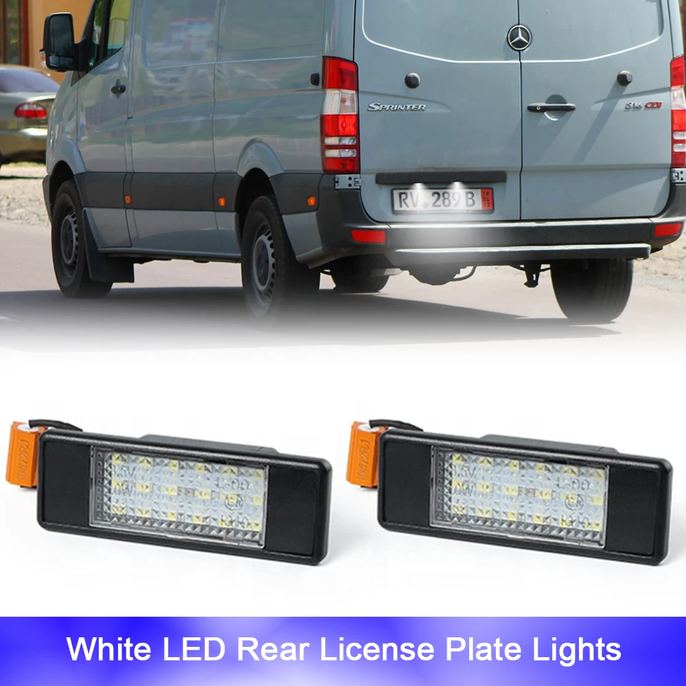 2x Canbus LED Tail License Plate Lights Stop Warning Lamp For Mercedes-Benz Sprinter W906 Vito Viano W639 Car Styling 6000K