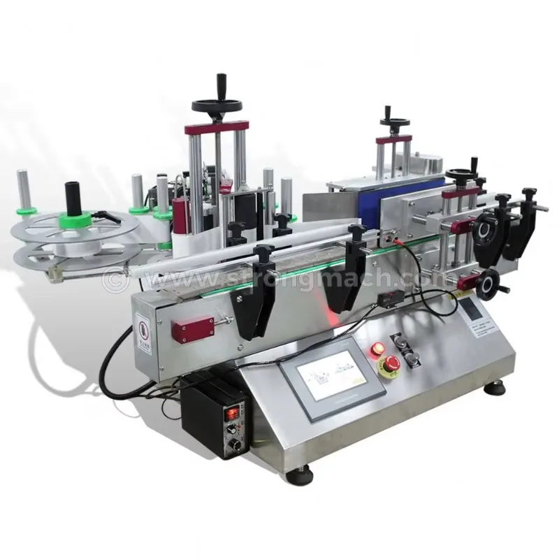 Fully Automatic Desktop High Speed Round Bottle Self Adhesive Labeling Machine for Soy Sauce Vinegar Plastic Bottle