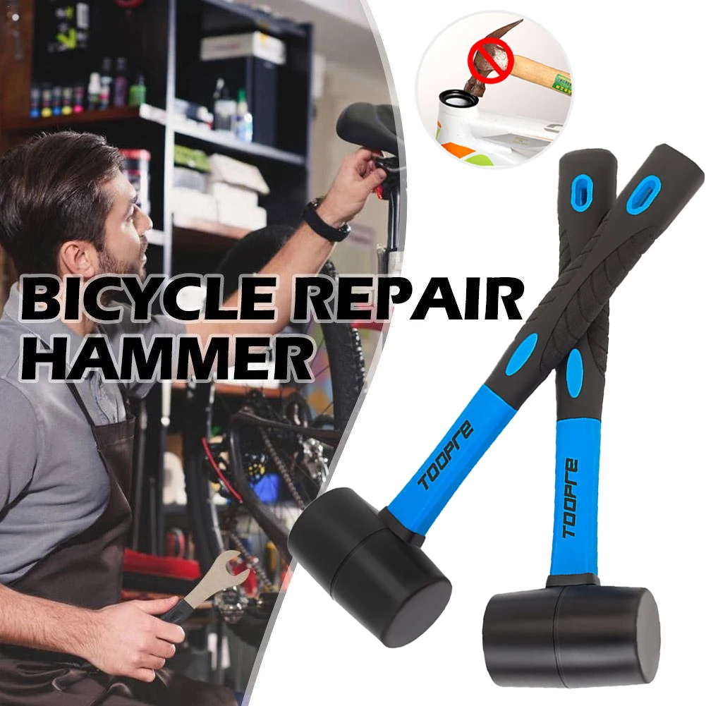 

Bicycle Repair Rubber Mallet Hammer Fiberglass Handle MTB Road Biike Crankset Chainring Headset Installation Removal Tool Hammer