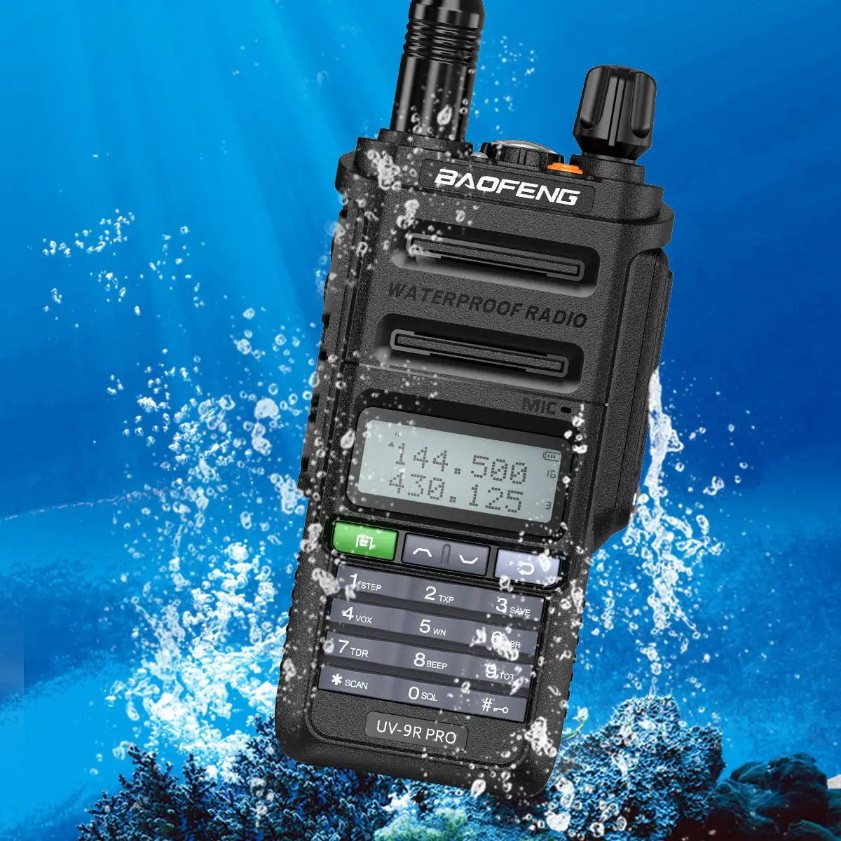 UV-9R-walkie-talkie de alta potencia, Radio CB Ham de doble banda, resistente al agua IP68, 128 mAh, linterna bidireccional, V2, 2800 canales